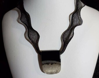 Banded Onyx Pendant Necklace