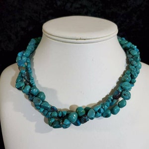 Multi-Strand Turquoise Nugget Necklace