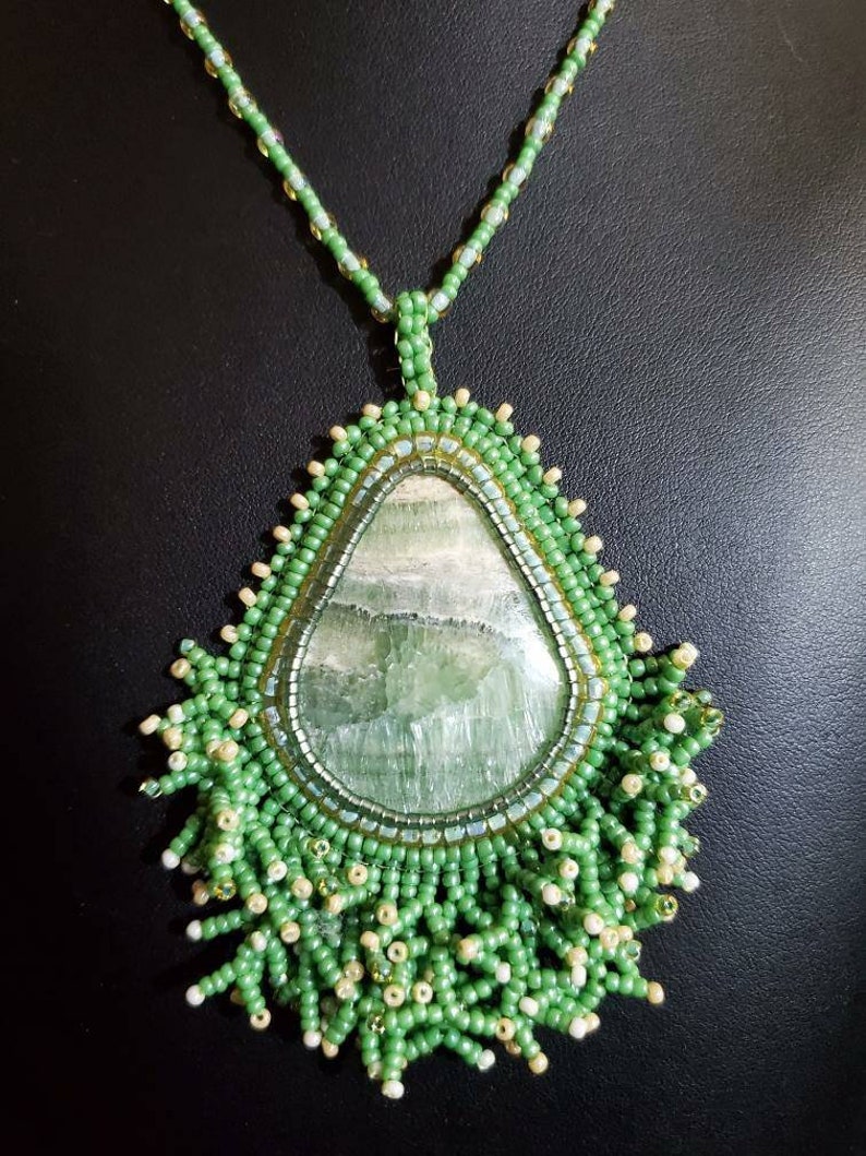 beaded-serpentine-cabachon-pendant-necklace-etsy