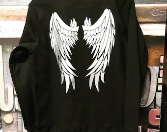 Casual cute sweater with angel wings