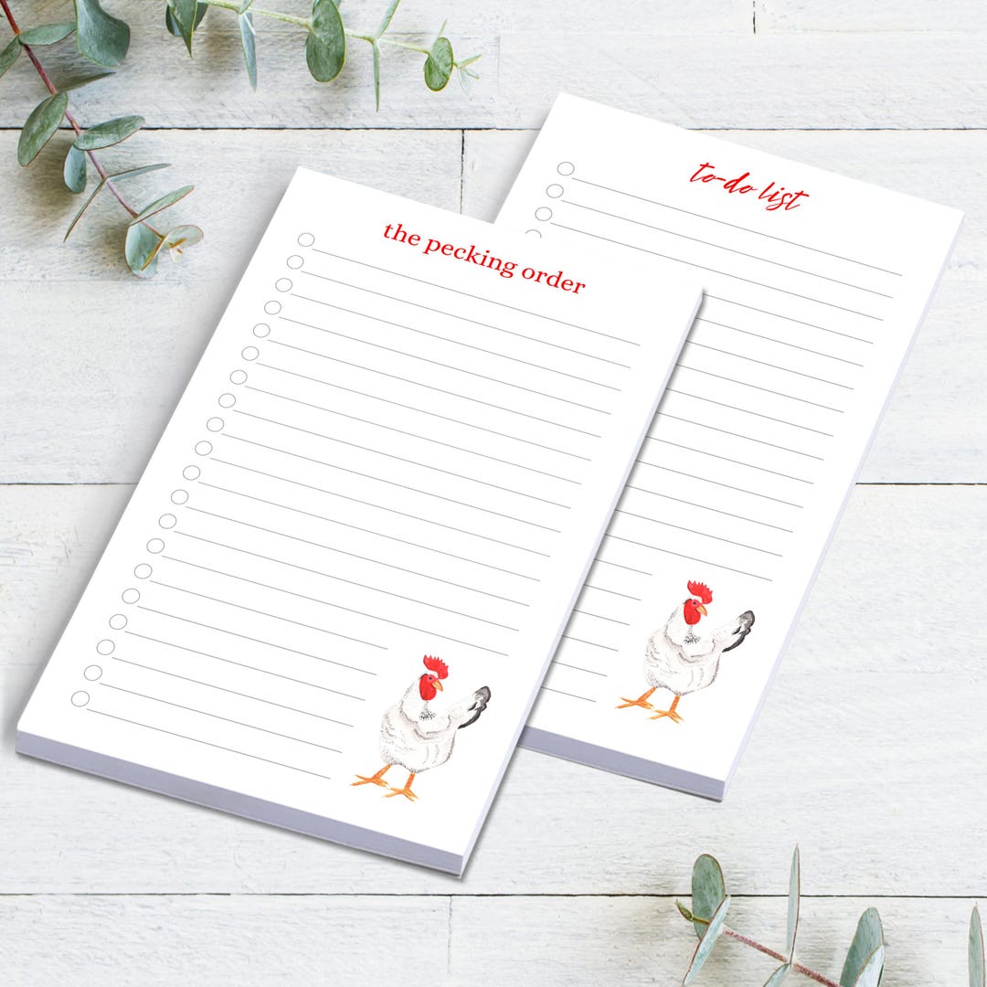 Chicken Notepad. 5.5x8.5, 50 Sheets per Pad. Features Image of My ...