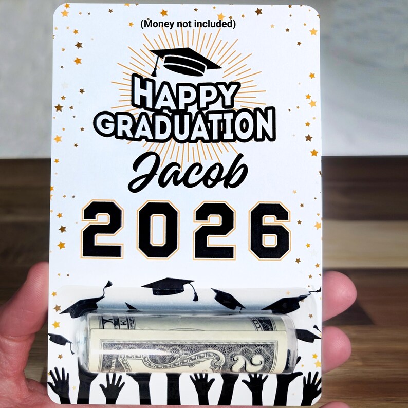 Personalized Graduation Money Holder Card Kit, Congratulations Graduate ...