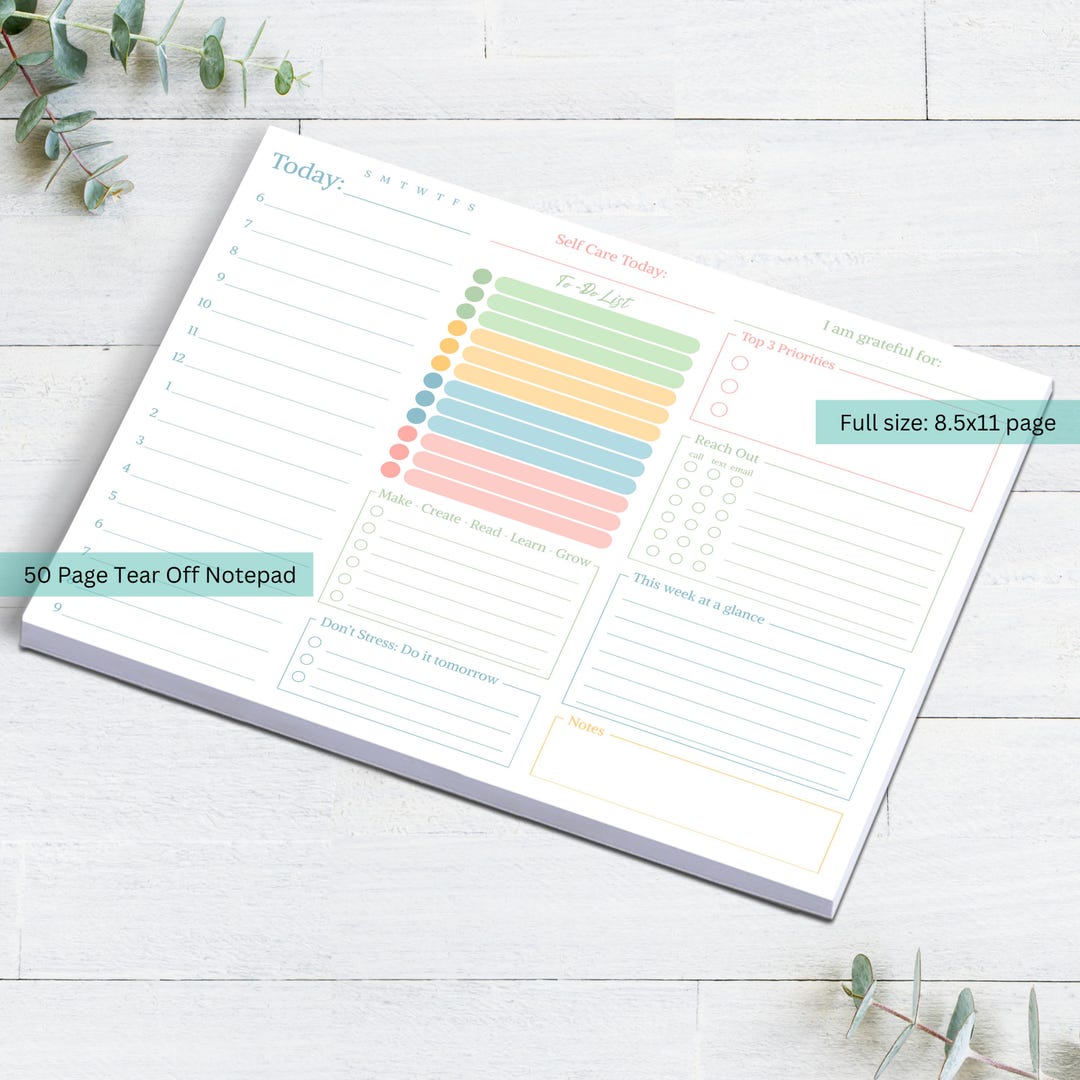 To Do List and Schedule Notepad. 8.5x11, 50 Sheets per Pad. Bright ...