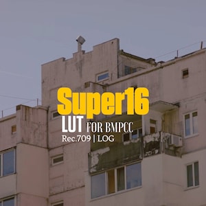 Super16 LUT | Rec.709 | LOG | BMPCC | Film Look | Color Grading | Digital Download | Cube File