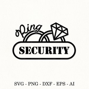 リングセキュリティ SVG カットファイル リングセキュリティ クリップアート 結婚指輪 PNG ウェディングパーティーサイン SVG