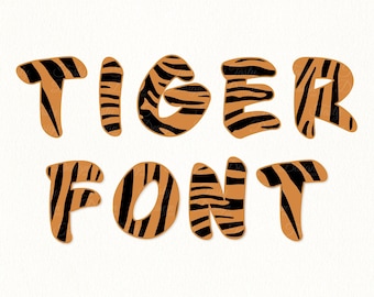 Tiger Font Svg - Etsy