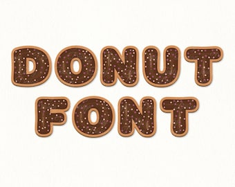 Donut font SVG Chocolate Donut letters and numbers PNG EPS Doughnut sublimation layered file Donut alphabet clipart Donut party svg