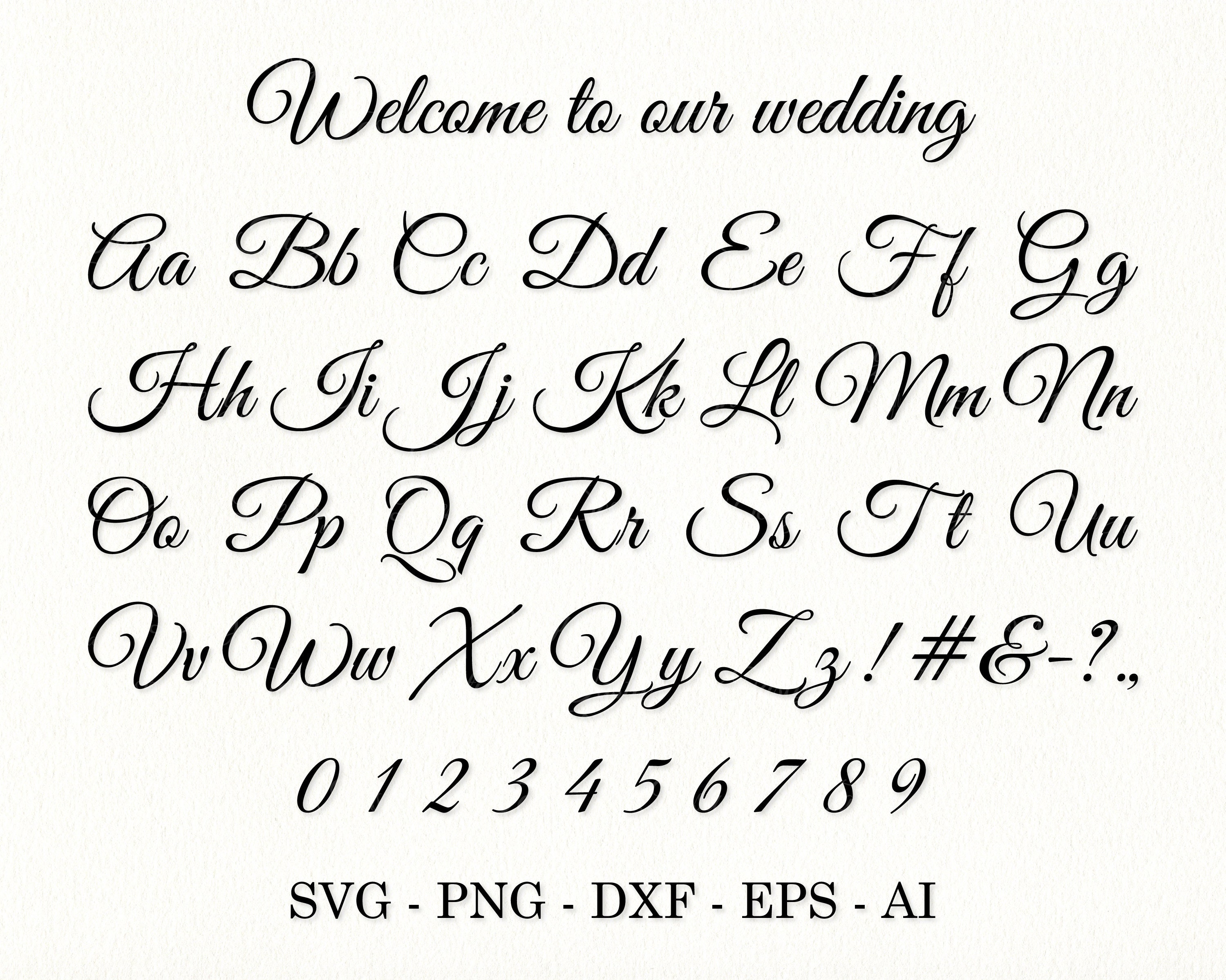 Elegant Font Svg Wedding Font Cursive Font Svg Elegant Alphabet ...
