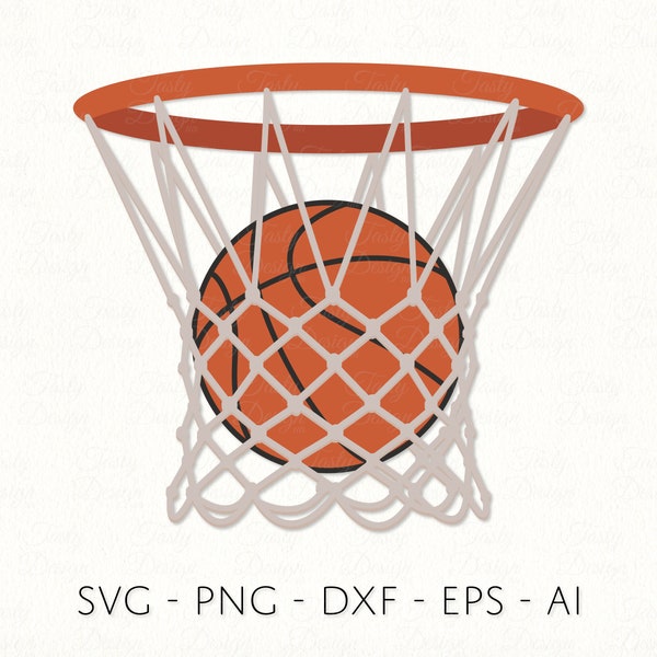 Basketball Hoop SVG Basket Ball Net PNG Layered cut file Sublimation Decal Sports ball Clip Art Vector Files