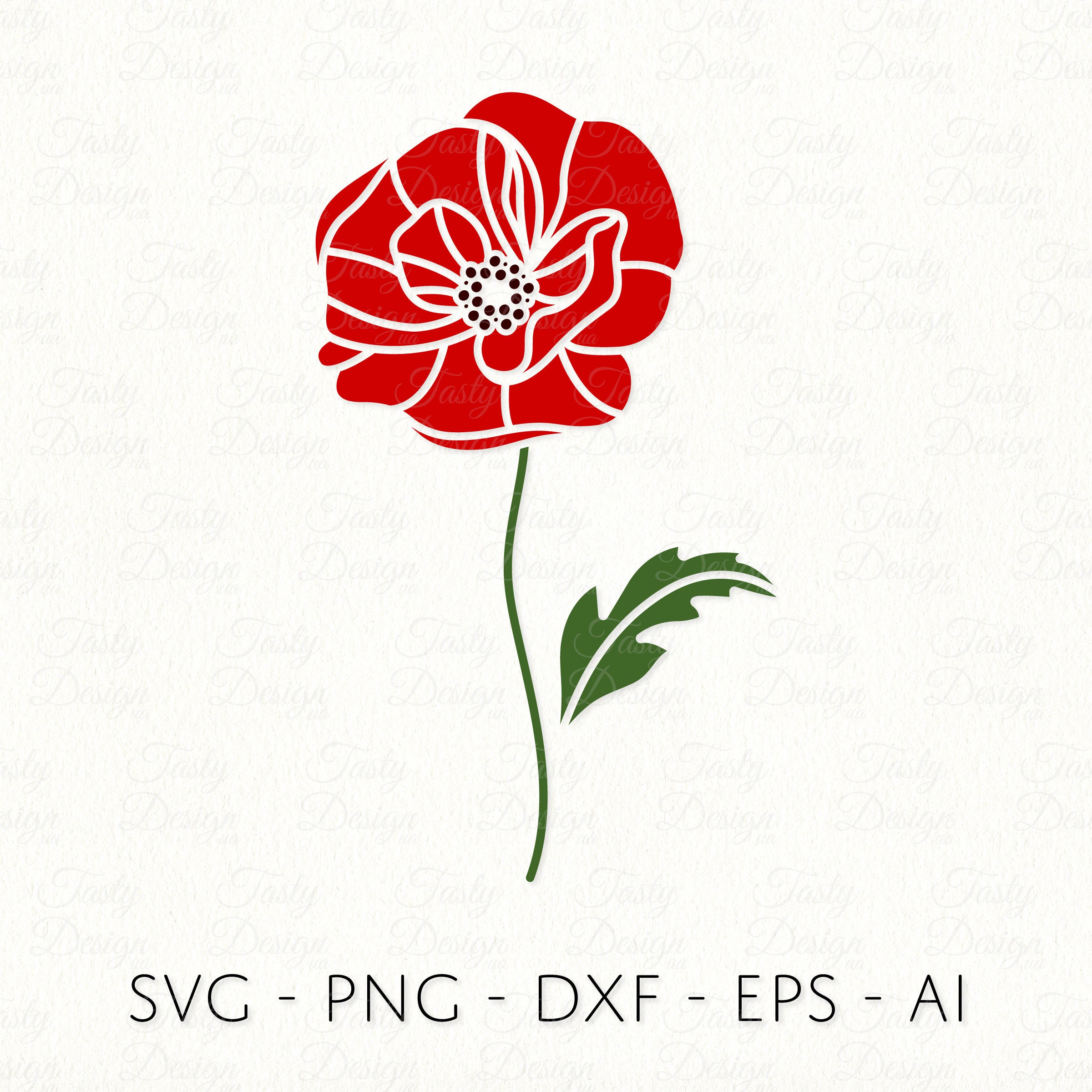 Poppy Dfx File Poppy SVG PNG DXF August Birth Month Flower Outline Sublimation Decal ...