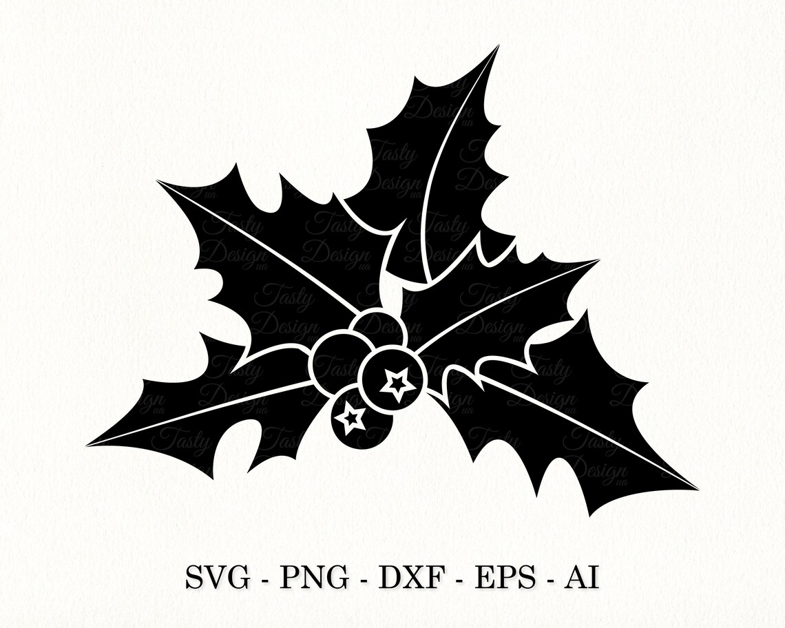 Holly Berries Svg Dxf Cut File Holly Berry Template Christmas Etsy