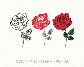 Rose SVG PNG DXF Juni Geburt Monat Blume Glieder Abziehbild Sublimationsdatei