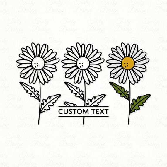 Daisy SVG April Birth Month Flower PNG Split Name Frame