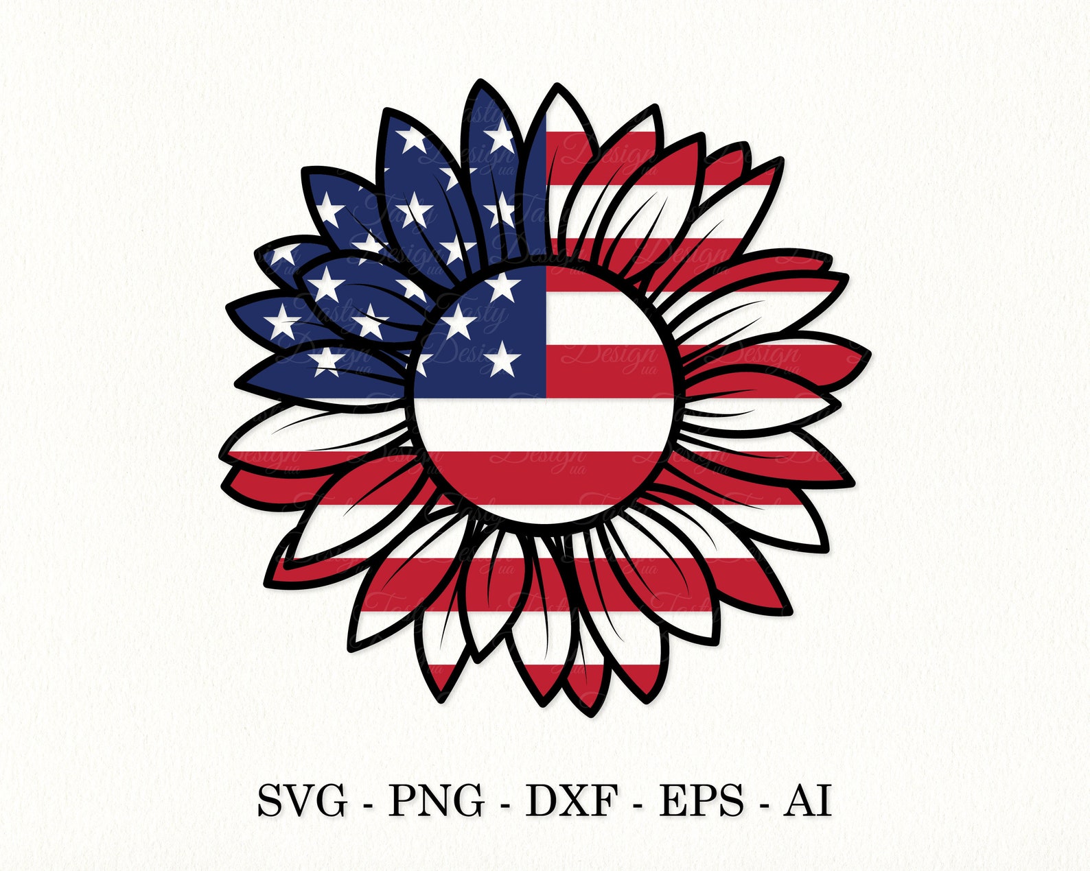 American Sunflower Svg Patriotic Svg American Flag Svg Th Etsy | My XXX ...