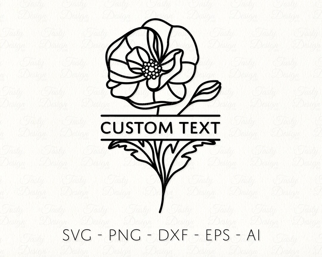 Poppy Dfx File Poppy Flower Split Frame SVG PNG DXF Sublimation Decal File - Etsy