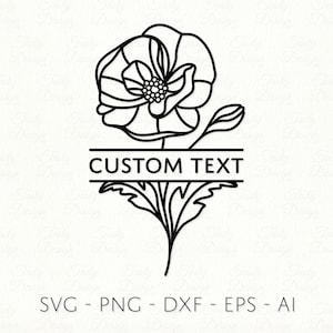 Mohnblumen Split Frame SVG PNG DXF Sublimation Aufkleber Datei