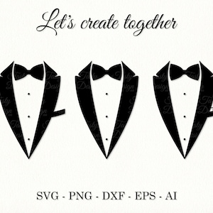 Tuxedo SVG Ring Security Clipart Tux Schnittdatei Hochzeit T-Shirt Druck Fliege SVG Ringträger Outfit PNG Sublimation Decal Datei