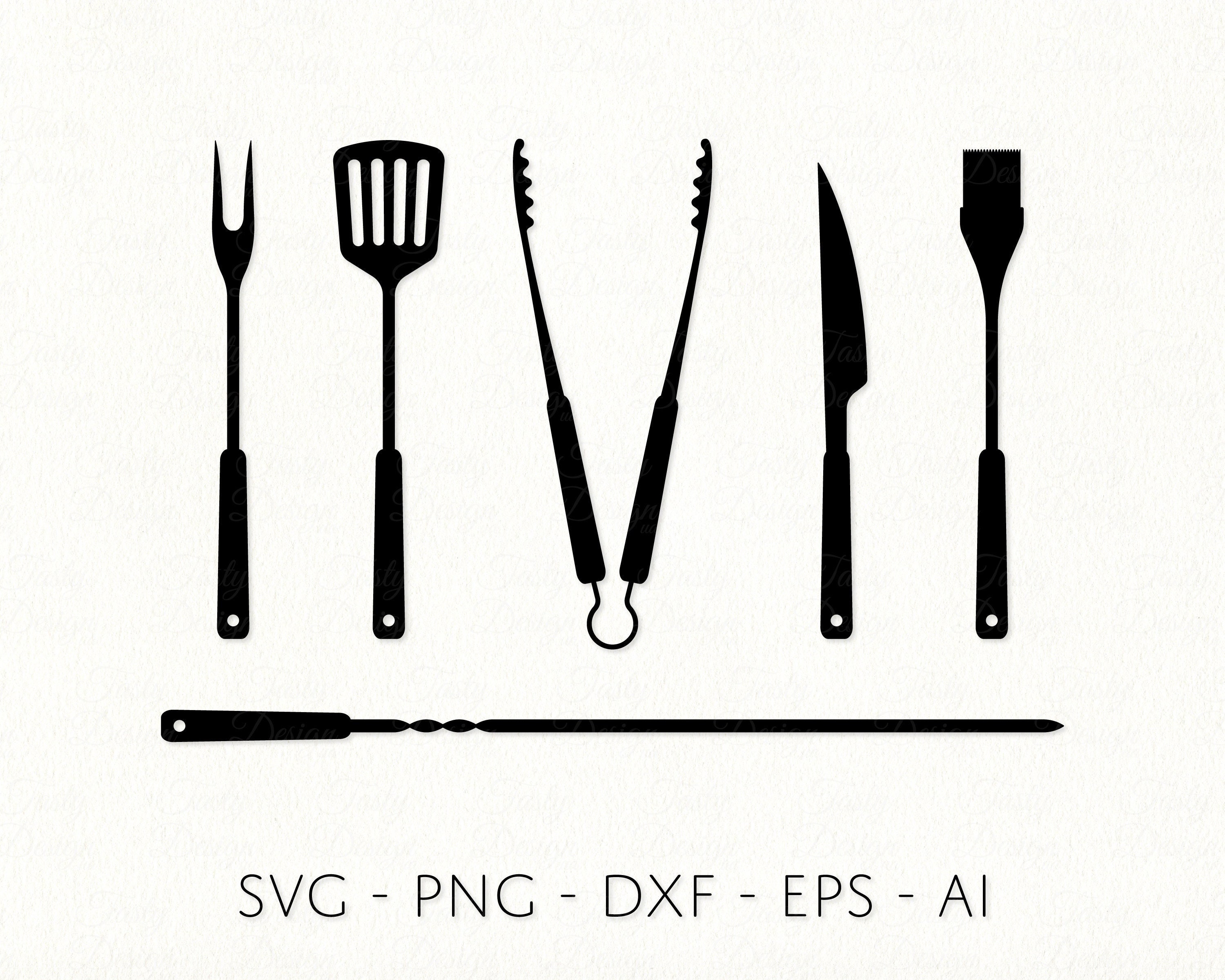 Shape Clipart: Simple Easy Silhouette Outlines of Fork, Knife, Spoon Eating  Utensils for Kitchen Theme Digital Download Svg Png Dxf Pdf (Instant  Download) 