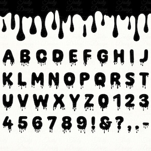 Dripping Font SVG Halloween Alphabet PNG Spooky Letters Bloody Numbers ...