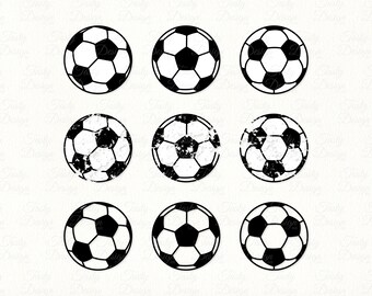 Distressed Soccer Ball SVG Soccer Equipment cut files Football clipart Sports ball PNG Sublimation file dxf eps