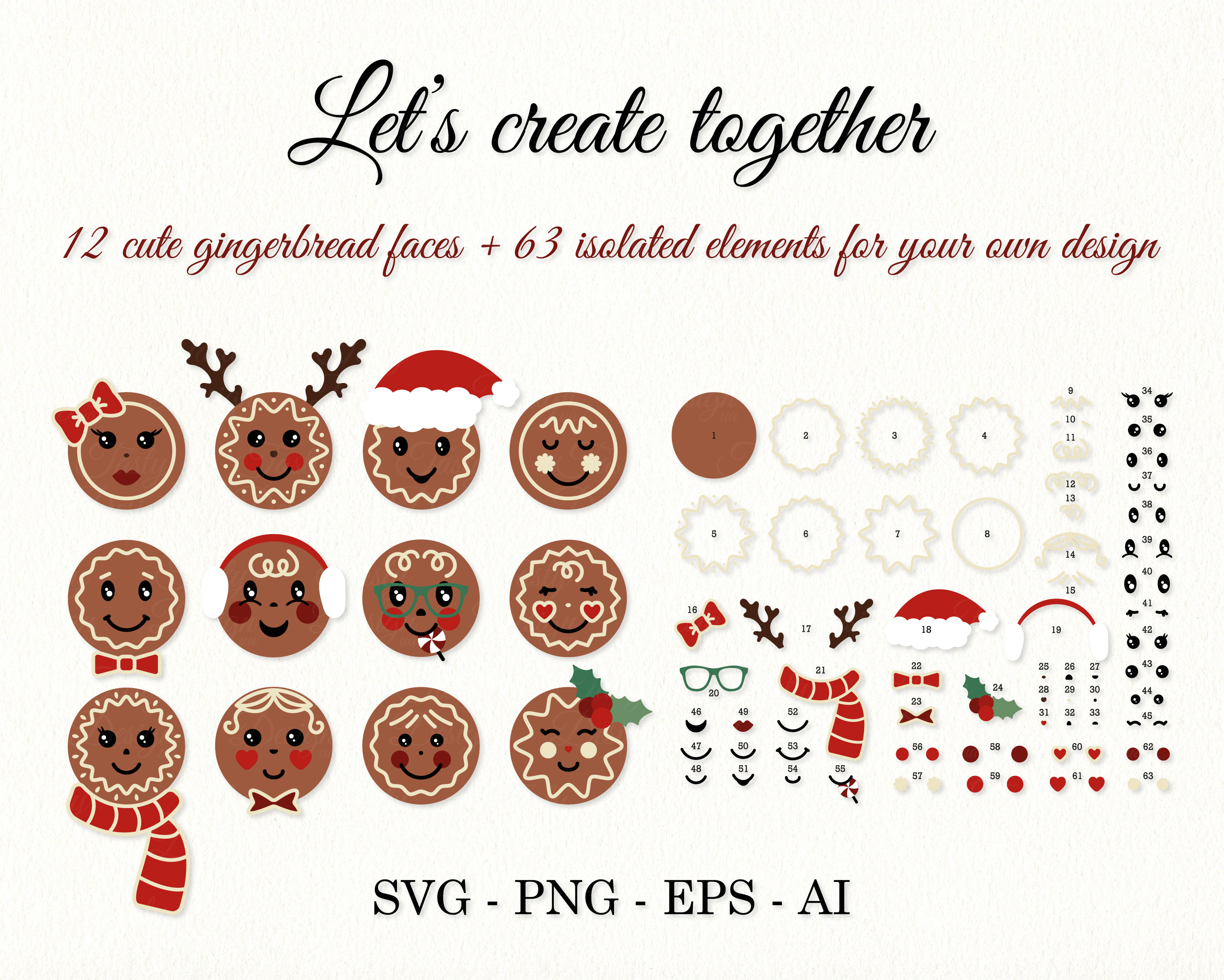 Gingerbread Face Svg Cookie Face Svg Gingerman Cut File Funny Etsy