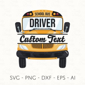 School Bus Driver SVG PNG DXF Split Name Frame Template image 2