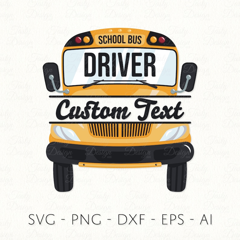 School Bus Driver SVG PNG DXF Split Name Frame Template image 2