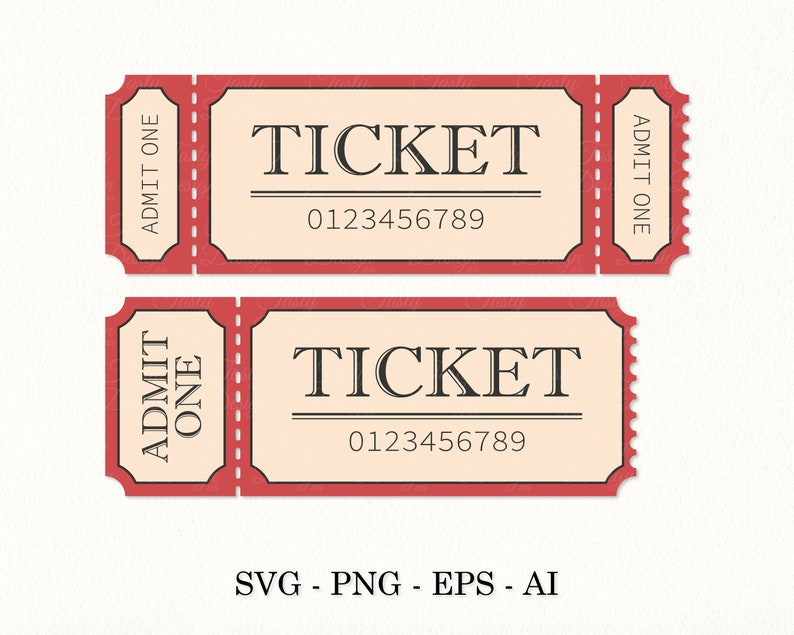 Ticket SVG file Retro ticket template Admit one SVG