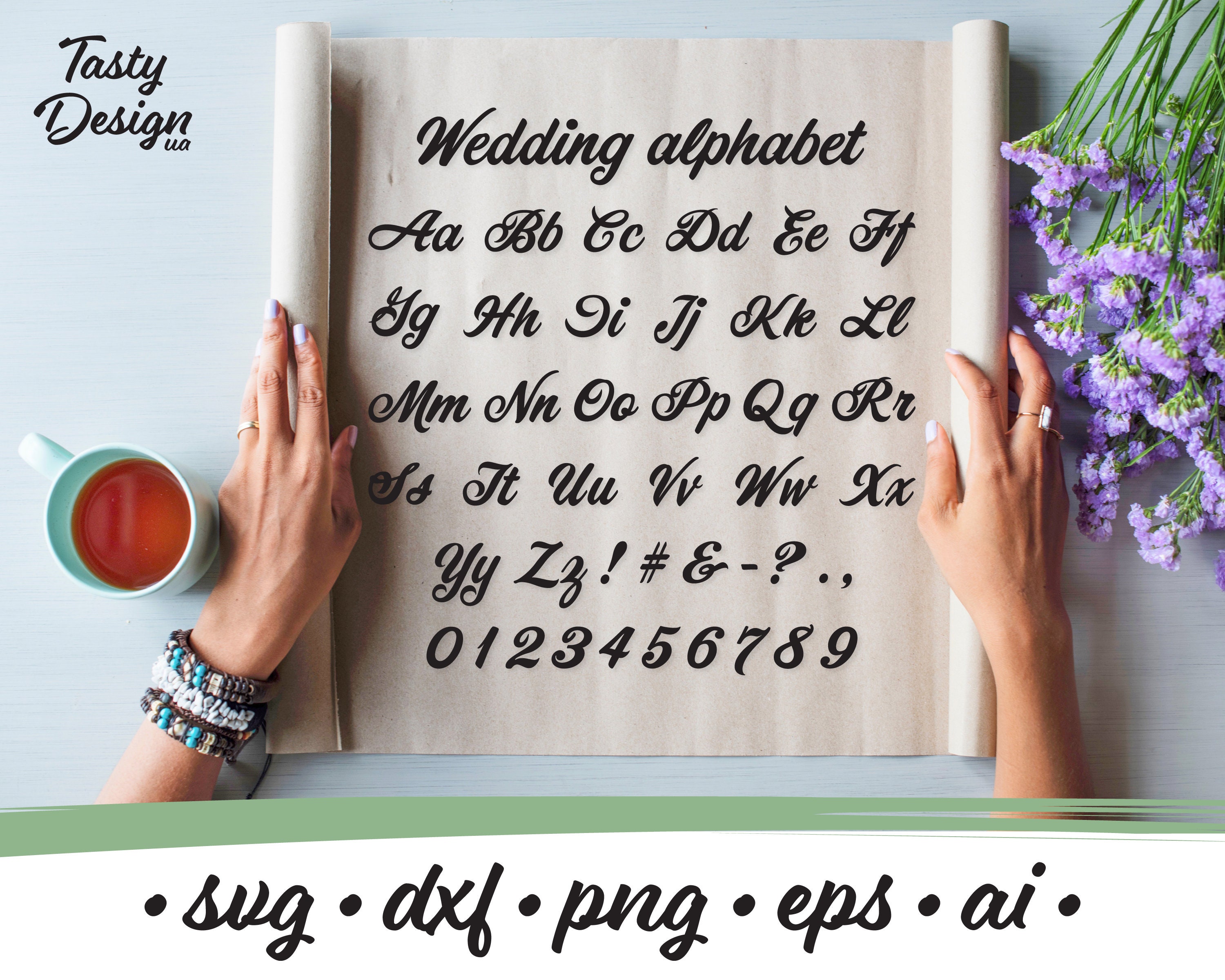 Wedding Font Letters Svg Wedding Alphabet Svg Calligraphy Font Etsy UK