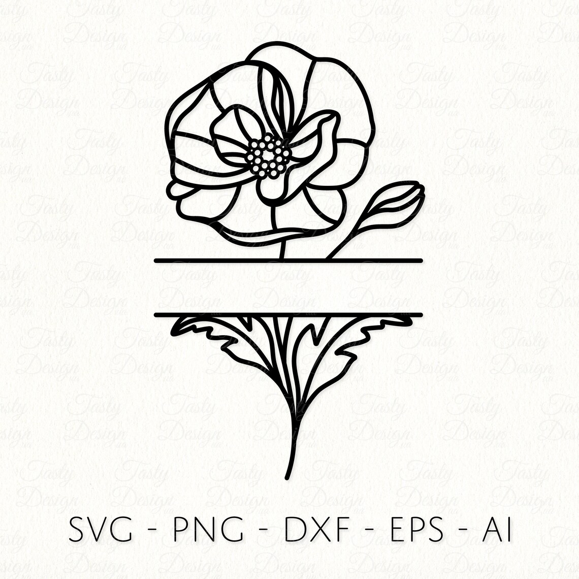 Poppy Flower Split Frame SVG PNG DXF Sublimation Decal File - Etsy