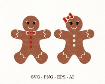 Gingerbread man SVG Gingerbread boy PNG Gingerbread girl svg Christmas Cookie clipart Baking SVGs