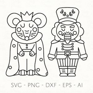 Nötknäpparen SVG Muskung PNG Ballerina DXF Julgransprydnader Sublimeringsdekalfil