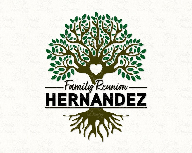Family Reunion SVG PNG DXF Tree Split Name Frame Monogram Printable ...
