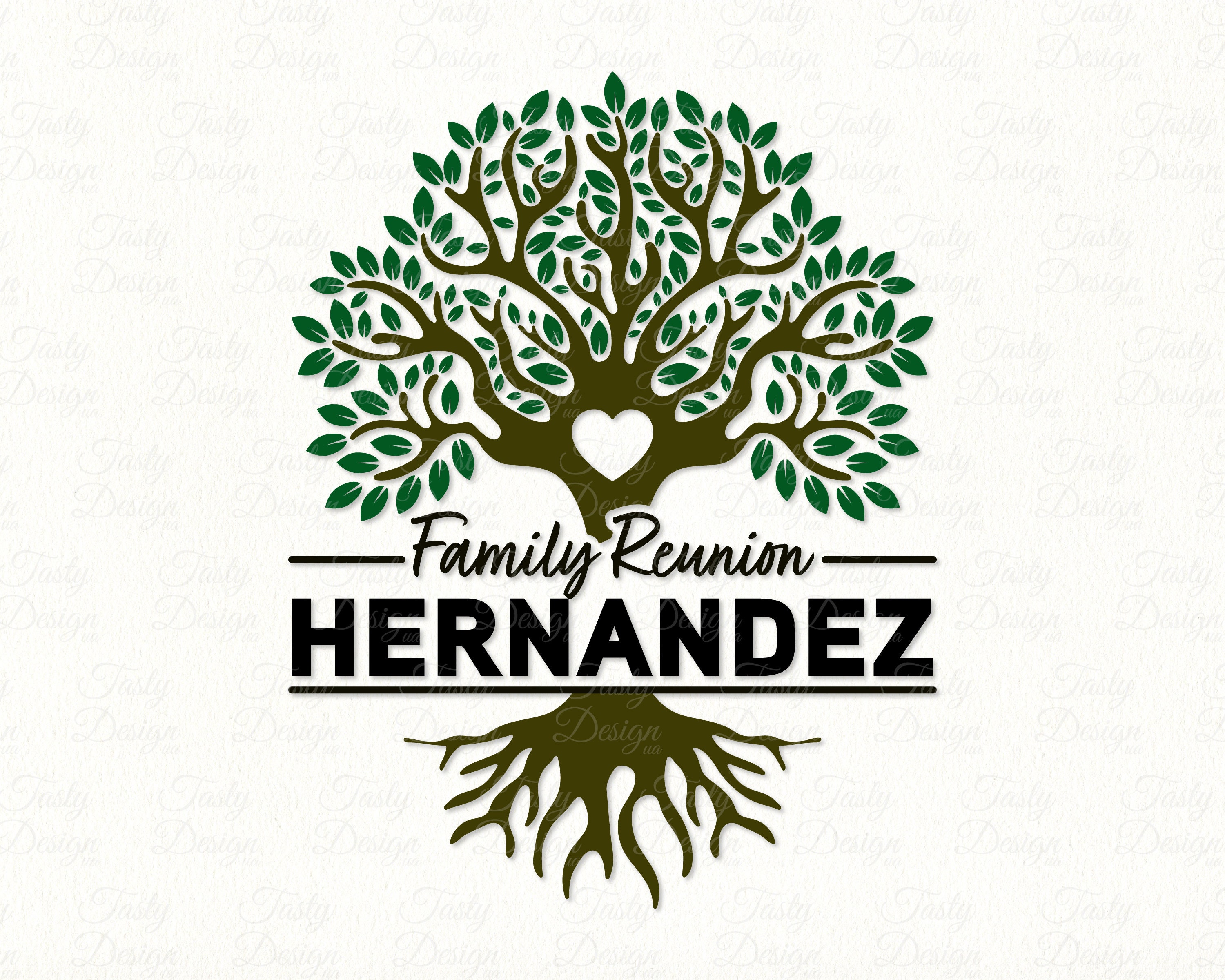 Family Reunion SVG PNG DXF Tree Split Name Frame Monogram Printable ...