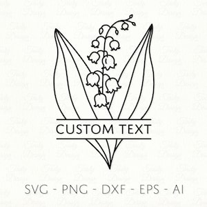 Fichier de décalcomanie à sublimation fleur de muguet SVG PNG DXF mai naissance