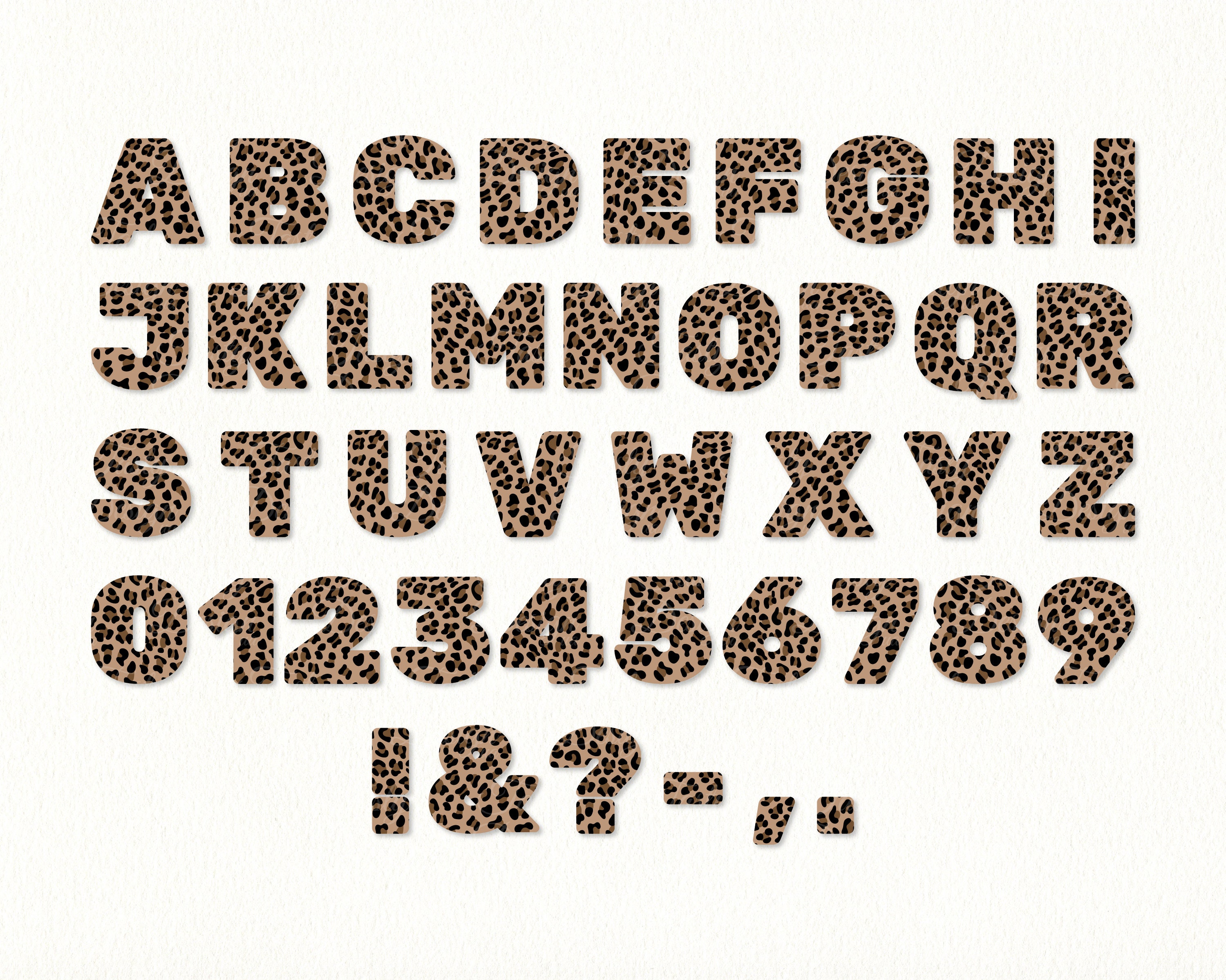 Leopard Letters PNG Leopard Print Font SVG Leopard Alphabet SVG Leopard ...