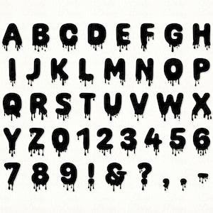 Dripping font SVG Halloween alphabet PNG Spooky letters Bloody numbers clipart Cricut Silhouette cut files DXF vector