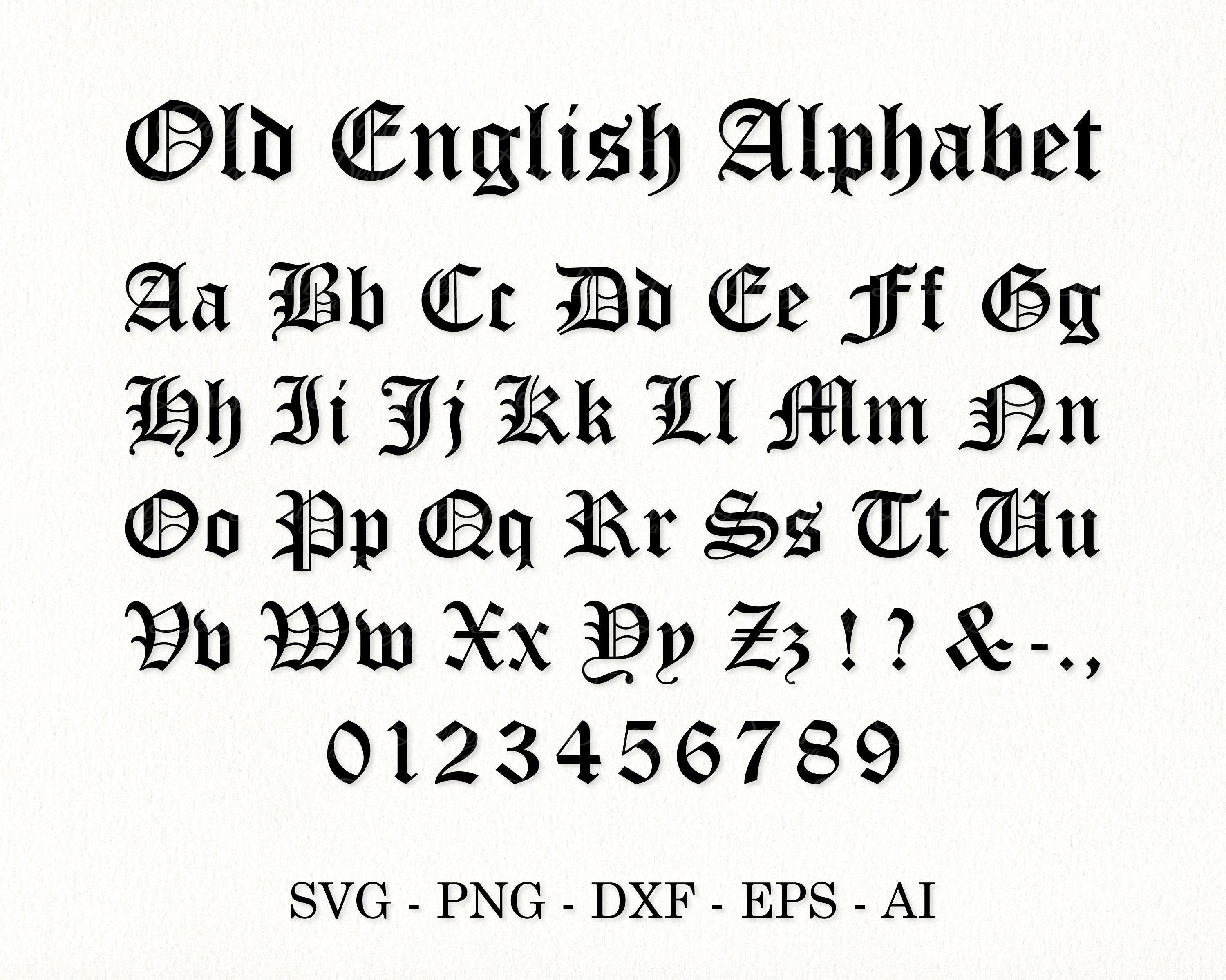 Old English Font SVG Old English Alphabet Svg Png Old English - Etsy Canada