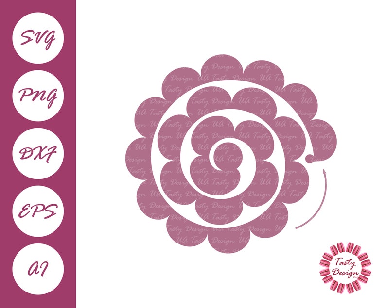 rolled flower svg flower template svg 3d flower svg