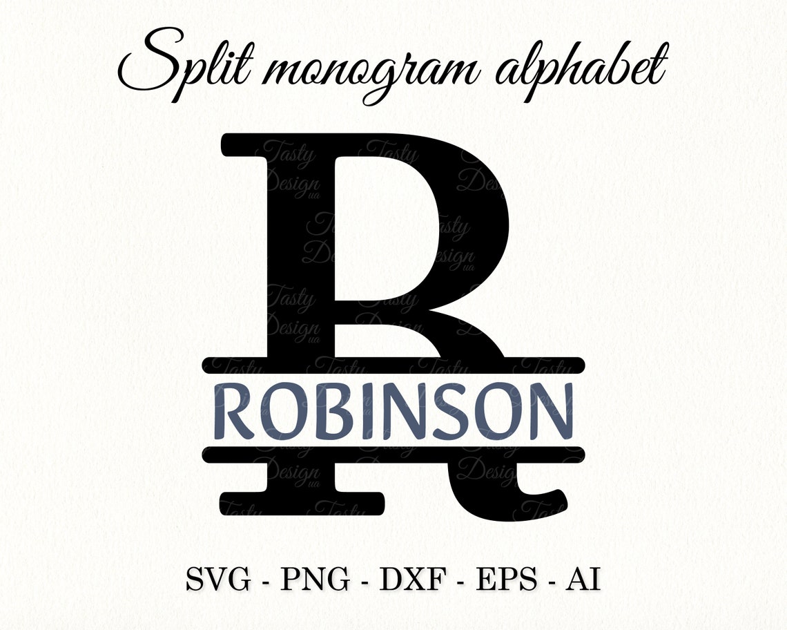 Split Monogram Font SVG Split Alphabet Monogram PNG Split Letters Svg ...