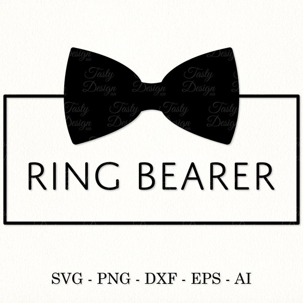 Ring bearer SVG Bow tie svg Ring bearer sign Ring security clipart Wedding ring bearer PNG Wedding party signs Cricut cut file
