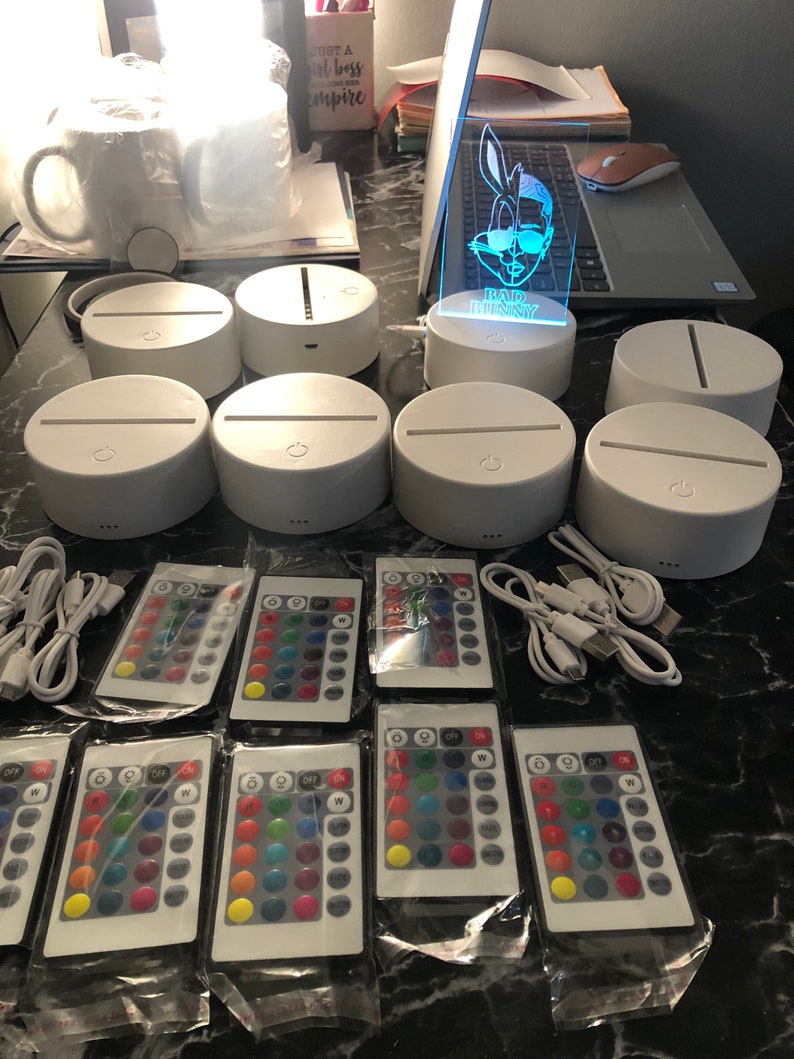 Bad Bunny 3D LED Laser Engraved Light/ Bad Bunny Light / color Etsy