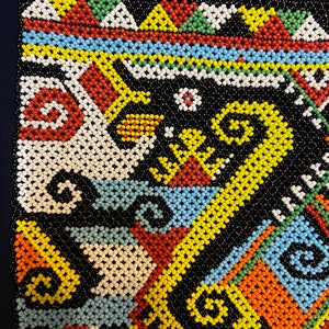 BP12# Amazing Orang Ulu Kenyah Naga Bead Panel Kalimantan Borneo