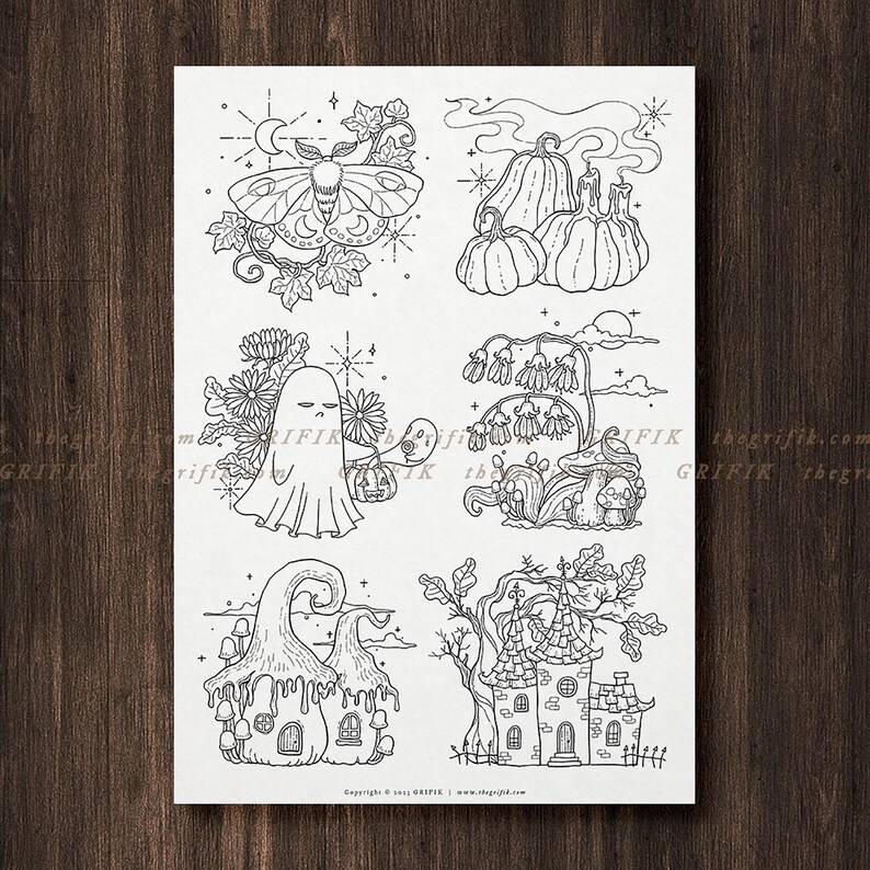 Autumn Fantasy Coloring Pages: 12 Page Bundle (instant Download) - Etsy