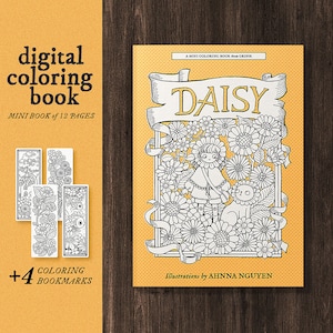 Libro da colorare fantasy - DAISY, PDF stampabile, Pagine da colorare delle fate, Download immediato