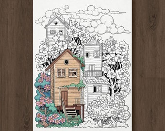 Digital Coloring Page - BLOOM,  Adult Fantasy Coloring Pages, Instant Download