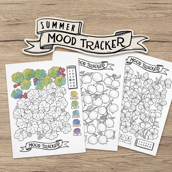 Digital Mood Tracker for Bullet Journal, Set of 3 Printable Summer Mood  Tracker Letter Size, A4, A5 