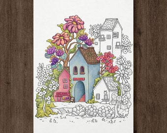 Digital Coloring Page - BLOOM,  Adult Fantasy Coloring Pages, Instant Download