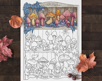 Printable Halloween Coloring Pages, Digital Autumn Coloring Page, Downloadable Coloring Sheet, Instant Download