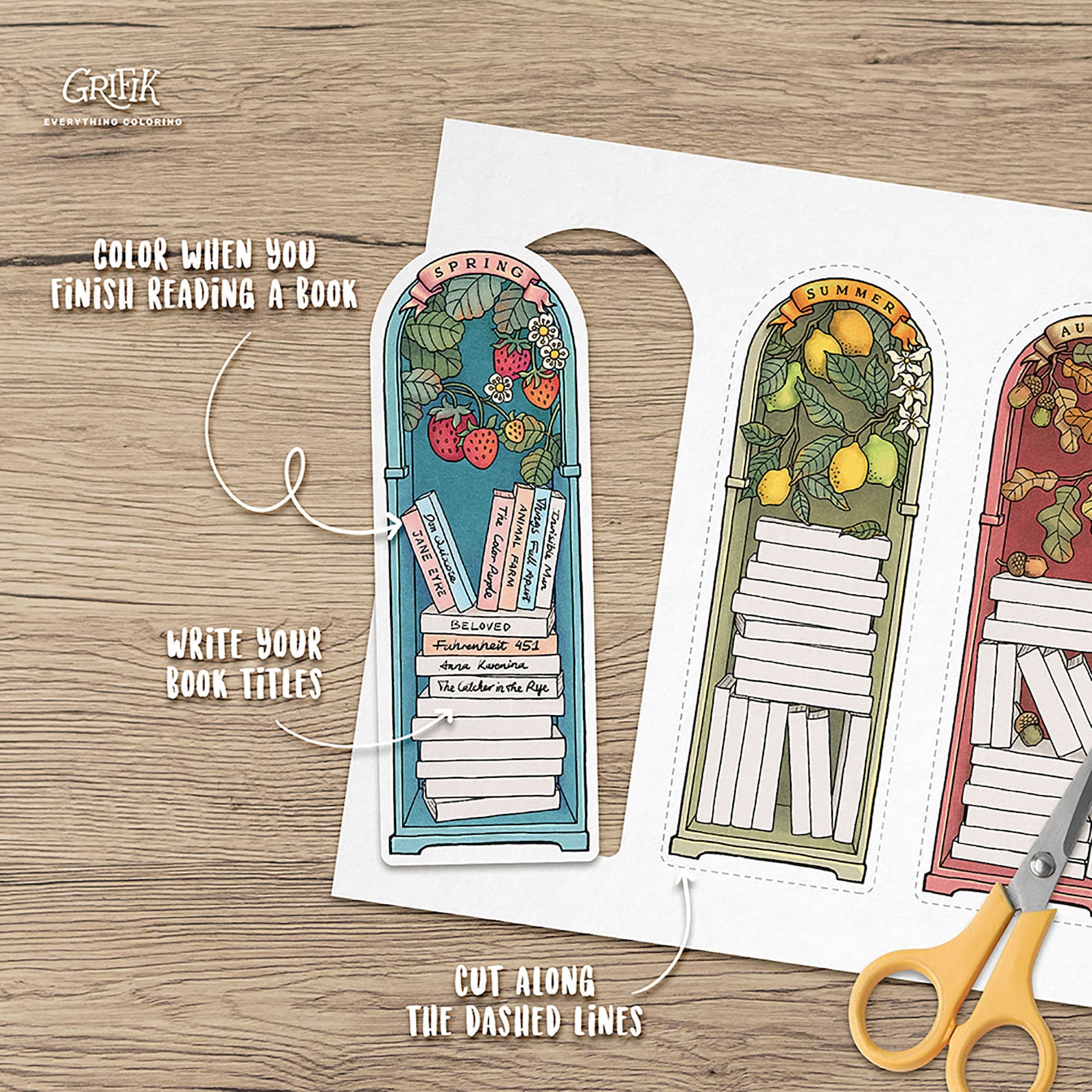 DIGITAL Bookmark Book Tracker, Set of 12 Printable Bookmarks, Monthly ...
